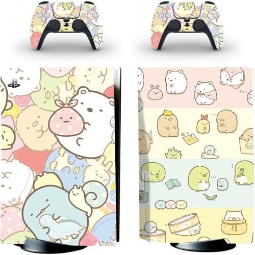 Cute Animal Style PS5 Disc Edition Skin Sticker for Playstation 5 Console & 2 Controllers Decal Vinyl Protective Skins Style