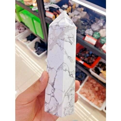 Natural Beauty Quartz Stone White Turquoise Crystal Pillar Therapy