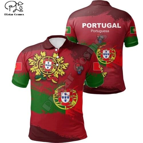 PLstar Cosmos Newest Fashion Portugal Symbol 3D Print Summer Men‘s Polo Shirts Flag Short-Sleeve Casual Wear Brand T-Shirt P3