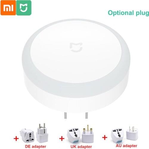 Original Xiaomi Mi Mijia US Plug LED Night Light Light Sensor Night Lamp For Home Bedroom Aisle AC 220V EU/UK/AU Adapter
