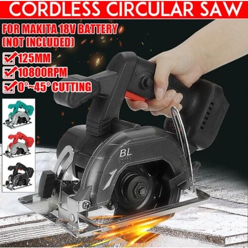 125mm Brushless Electric Circular Saw 0°to45° Adjustable Power Tools Multifunction Cutting Sawing Machine For 18V Makita Battery