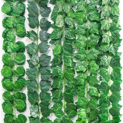 240cm Lvy Hanging Plant Artificial Green Fake Leaves Vine Foliage Home Decor Plastic Rattan Wall Decor Home Garden Decoration