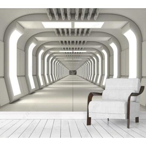 Custom papel parede technology sense corridor aisle for living room bedroom sofa background wall decoration wallpaper