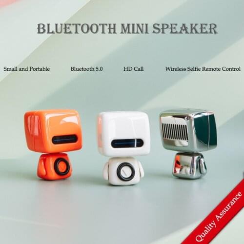 Portable Small Bluetooth Speaker Wireless Bluetooth Outdoor Waterproof Loudspeaker Stereo Surround Robot Appearance Can Call