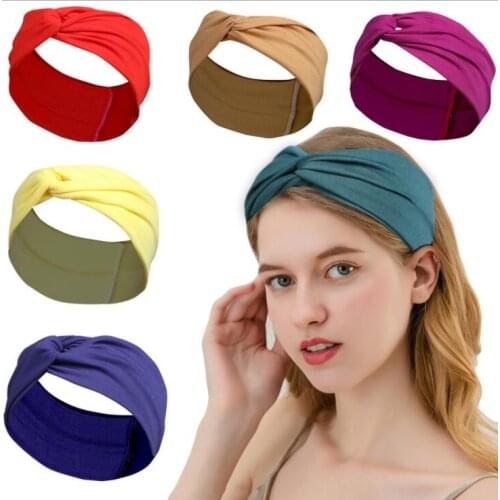 Fashion women girls summer hair bands Print Headbands Vintage Cross Turban Bandage Bandanas HairBands Hair Accessories