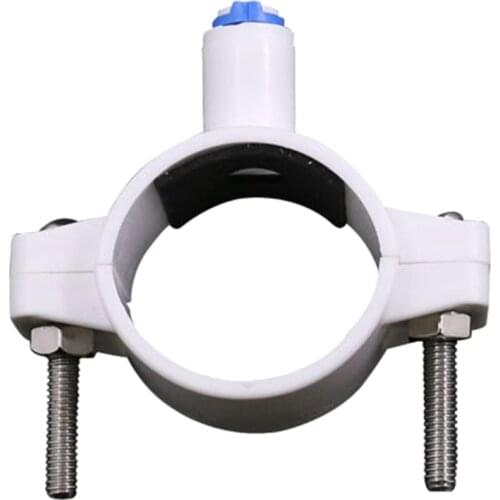 Durable & Anti-oxidant 40mm Drain Waste Water Pipe Clamp 1/4" OD Hose Quick Connection Reverse Osmosis Saddle Clips