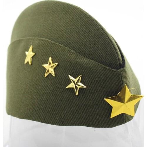 Women Miltary Side Hat Canvas Foldable Star Pilotka Garrison Army Caps Cosplay Hat