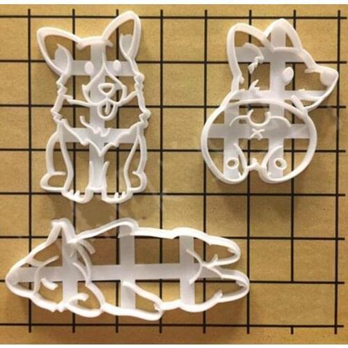 3 Type Cute Dog Bakeware Tool Shaped Kitchenware Cutters DIY Mold Cookie 3Pcs/set