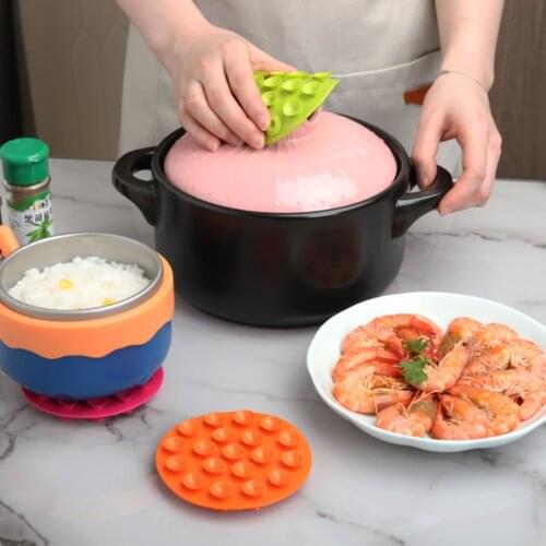 Heat Insulation Pad Double-Sided Suction Cup Mat Kitchen Tool Anti-Scald Dish Pot Mat Household Non-Slip Coasters