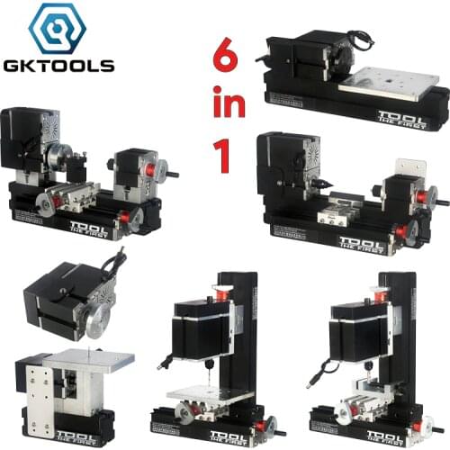 TZ6000M 6 in 1 DIY BigPower Mini Metal lathe KIT, 60W 12000r/min Motor, Standardized children education,BEST Gift