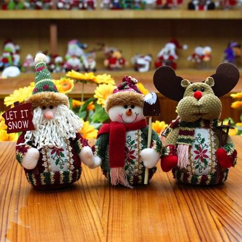 Car Ornament Xmas Christmas Decoration Plush Santa Claus Snowman Elk Deer Toy Automobile Interior Dashboard Decor Ornaments Gift