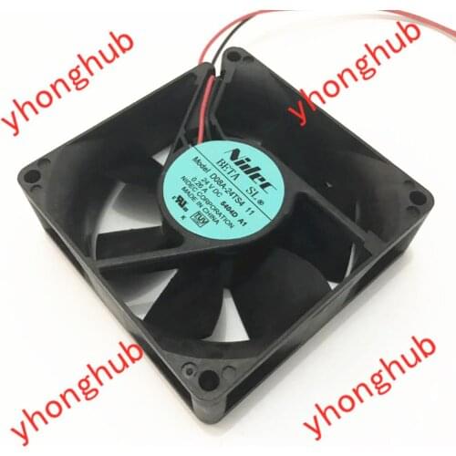 Nidec D08T-24TS4 09 11 DC 24V 0.26A 2-wire 80x80x25mm Server Cooling Fan