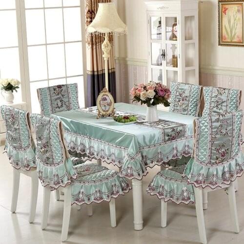 High Quality Tablecloths with Chair Covers Mats Embroidered Tablecloth For Table Wedding Home Coffee Table Cloth Cover AS