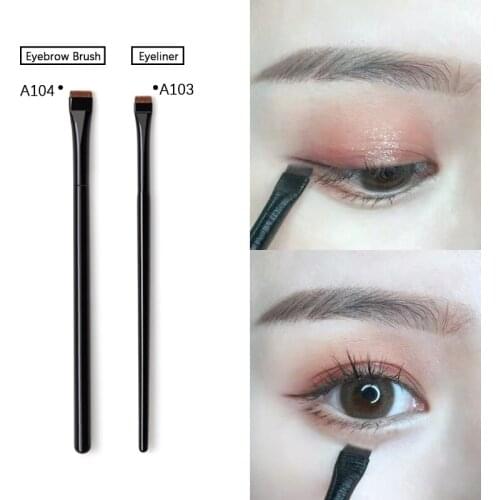1/2Pc Flattop Eyebrow Brush Eyeliner Brush Professional Eye brow Eye Liner Synthetic hair Makeup brush Comfortable Cosmetic Tool