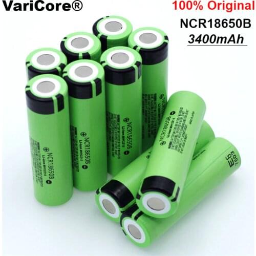 12pcs/lot 100% New Original 18650 NCR18650B 3400 mah Li-ion Rechargeable battery For Flashlight batteries