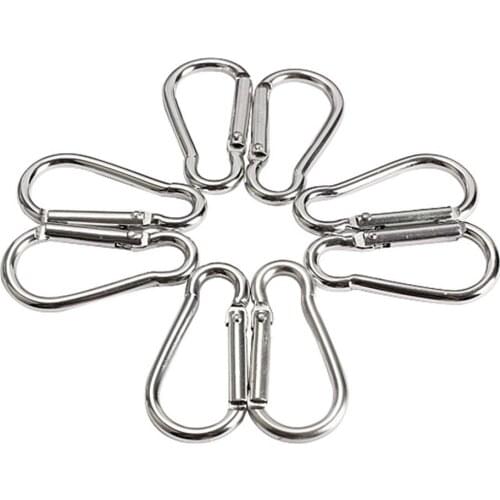20Pcs Silver Aluminum Spring Carabiner Snap Hook Hanger Keychain Hiking