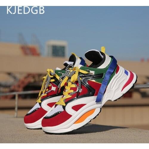 KJEDGB 2020 Fashion Mens Hip Hop Street Shoes High Top Chunky Sneakers Casual Mesh Shoes Boys Zapatos Hombre Dropshipping