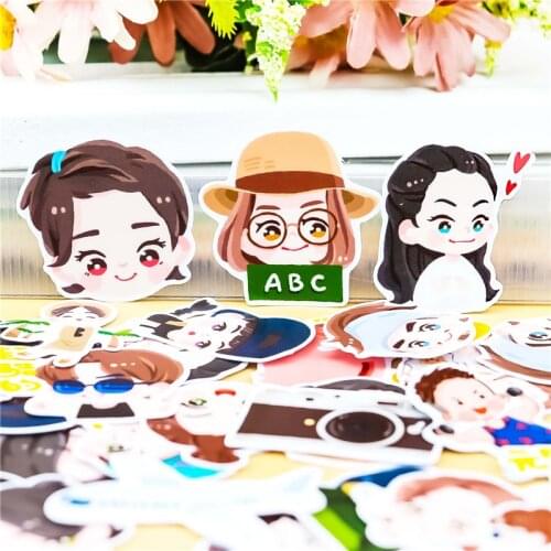 38pcs Watercolor Flowers dancing girls stickers Diary Notebook Planner /Handbook DIY letter adesivos Flower journal Sticker