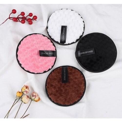 4Pcs Washable Facial Makeup Remover Pads Reusable Face Cleansing Microfiber Puff