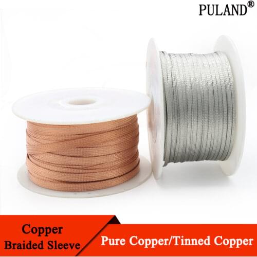 Copper Braided Sleeve 2 4 6 8 10 12 14 18 25 mm Wire Wrap Anti-interference Signal Cable Shield Protect Line Screen Metal Sheath