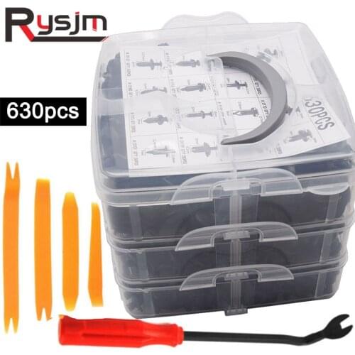 630pcs Auto Bumper Fastener + 5pcs tools Car Retainer Clips Auto Fasteners Push Trim Clips Pin Plastic Rivet Bumper Kit Mixed