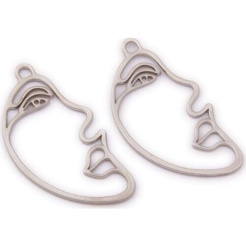 Free Shipping 10pcs 43*23MM Human Face Shape Alloy Ornament Charms Gold Tone Plated Oil Drop DIY Bracelet Necklace Pendants