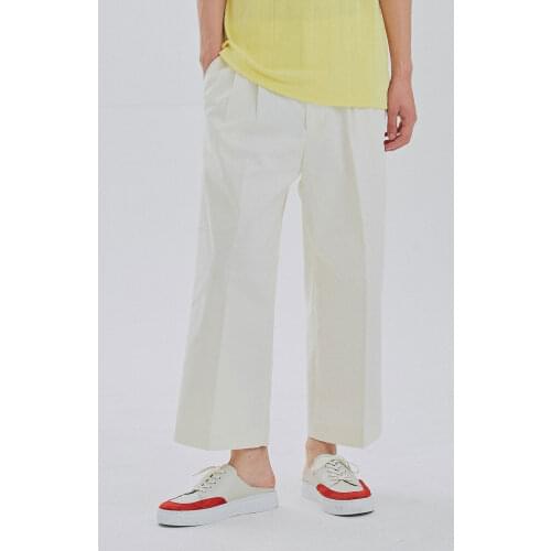 Mens casual pants spring and summer 2021 new pants pleated wide leg pants straight Casual Pants Capris big size trendy men