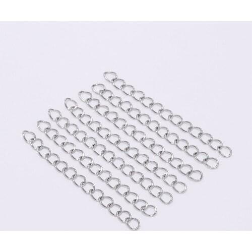 50pcs/lot 50mm 70mm Stainless Steel Necklace Extension Chain Bracelet Extender Connector For DIY Jewelry Making Findings