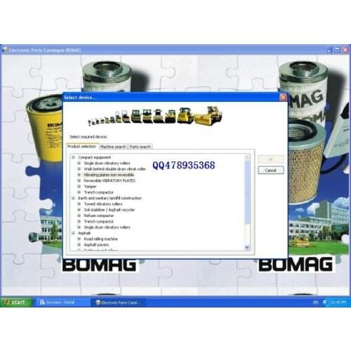 For Bomag 2017 parts catalog and documantation