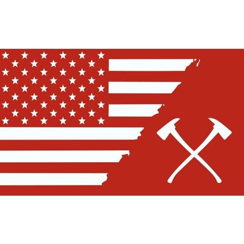 Yehoy hanging 90*150cm Fire Department Red Line Axe Flag For Decoration