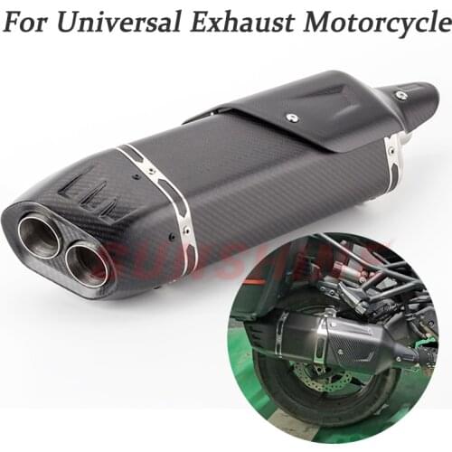 Exhaust Motorcycle Escape Moto Muffler DB Killer Pitbike Full Carbon Fiber Motorcross Pipe Modified For Z900 Z750 Z1000 MT09 R6