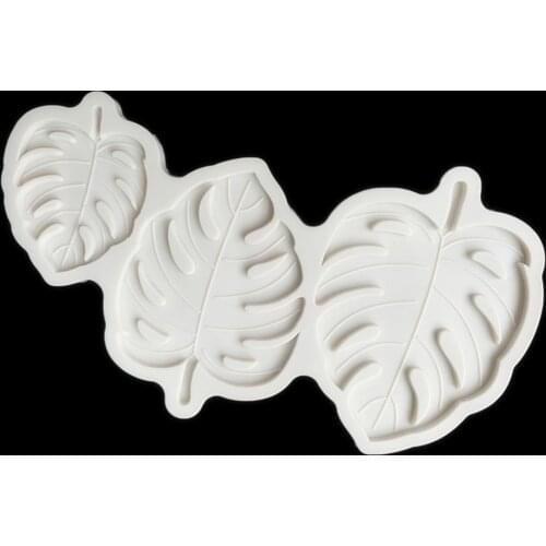 Palm Leaf Fondant Tools Banana Gummy Silicone Molds Cake Sugarcraft Tropical Tree Leaf Mold DIY Craft Dessert Baking Pan 3 Size