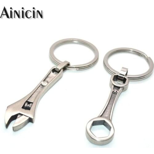 304L Stainless Steel Key Holder 80mm Spanner Wrench Shape Keychian For Childrens Birthday Gift 30mm Key Ring Jewelry