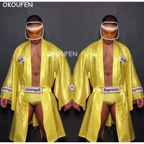 Men and Women Yellow Theme Party Tide Brand Suit Bar party performance clothes ds stage sexy DJ Show wear