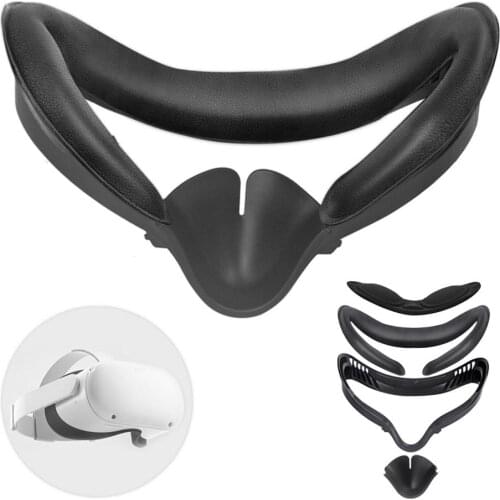 Soft PU Leather Eye Mask Cover For Oculus Quest 2 VR Glasses Light Blocking Face Eye Cover Pad With VR Lens Cover For Quest2 Vr