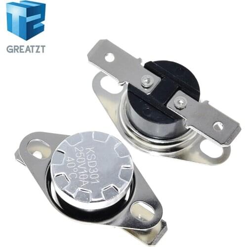 GREATZT KSD301 250V 10A Normally Closed NC Thermostat Temperature Thermal Control Switch DegC 40C-135C For Arduino