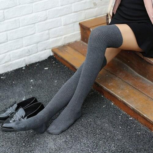 New Fashion Women Winter Stockings Long Sexy Stockings Ladies Soft Cable Knit Over Knee Long Boot Thigh High Warm Stocking Thick