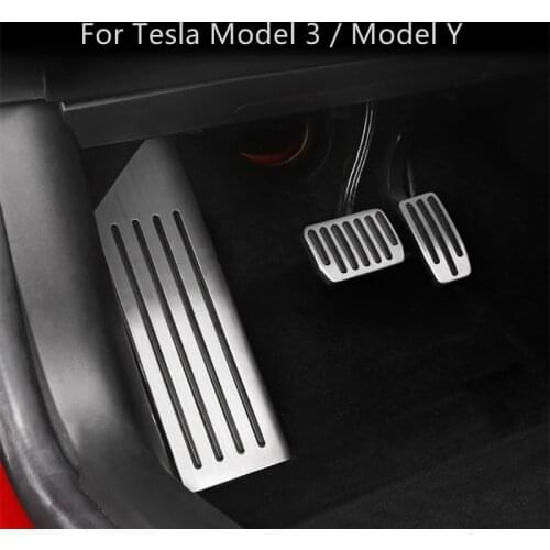 Foot Accelerator Brake Pedal For Tesla Model 3 Y Footboard Refit Accessories Aluminium Alloy Metal Pedals Decoration Interior