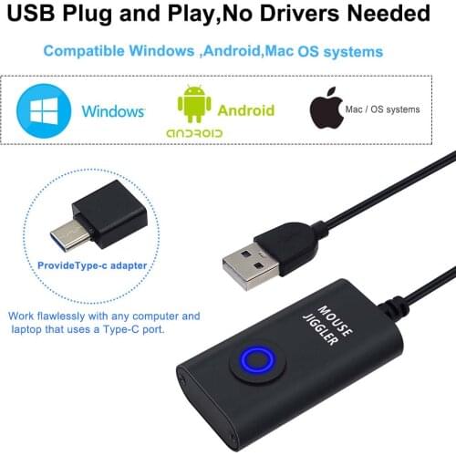 Mover Mouse Jiggler with USB Port Driver-Free Mouse Movement and ON/Off Switch Simulation Mouse Jiggler for Computer