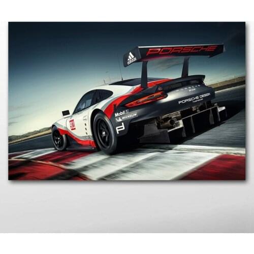 Canvas Posters and Prints Porsches 911 RSR Race Car Supercar Painting Wall Art for Living Room Decor