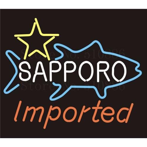Custom Signage NEON SIGNS For Sapporo Imported GLASS Tube BAR PUB Signboard Display Decorate Store Shop Light Sign 17*14"