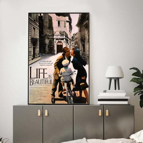 Life Is Beautiful Movie Poster Classic Film Art Prints Home Theatre Cinema Wall Decor Picture Canvas Painting Movie Lovers Gifts