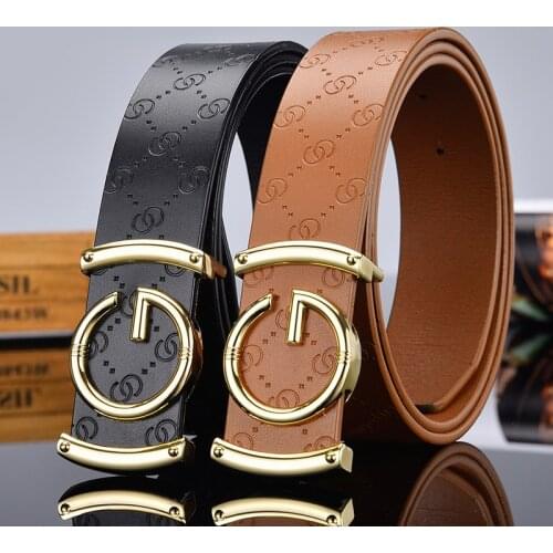 2020The New G type smooth buckle unisex belt female watch strap casual wild lady adjustable belt designer high quality brand