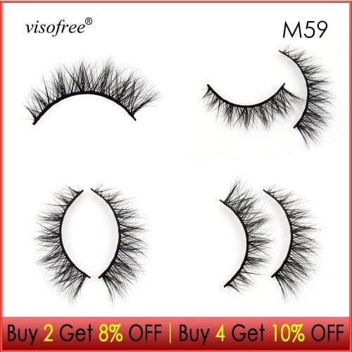 Visofree Eyelashes 3D Mink Lashes Wispy lashes Crisscross Mink Eyelashes Extension lashes Natural Long False Eyelashes Makeup
