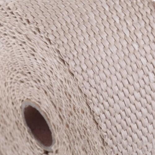 2" x 32 Feet Beige Exhaust Heat Wrap Roll for Motorcycle + 4pcs Stainless Locking Ties
