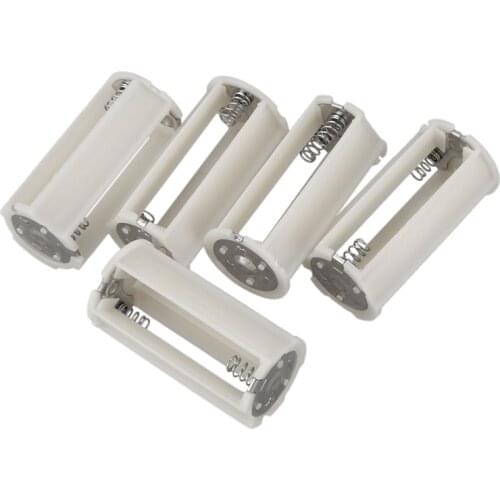 Serial Connection Cylindrical 3x 1.5V AA Battery Plastic Holder 5 Pcs