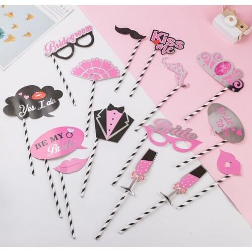 Funny Bride To Be Photo Props Pink Wedding Rustic Party Just BeMarried Mr and Mrs Love Weeding Decor For Weddings Bridal Shower