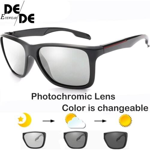 Photochromic Polarized Sunglasses Men Car Driving Goggles Chameleon Sunglass Male Discoloration Glasses