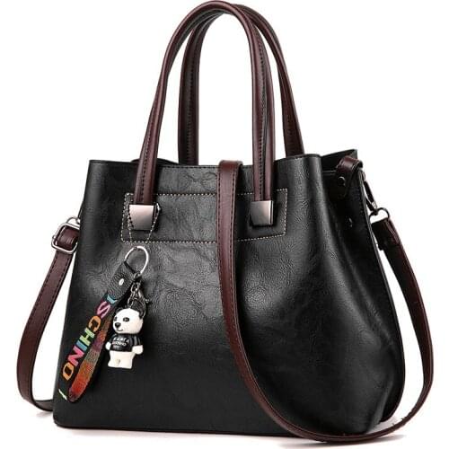 Women Shoulder Bag Fashion Women Handbags Oil Wax Leather Large Capacity Tote Bag Casual Pu Leather women Messenger bag purse