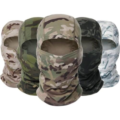 Tactical Camouflage Balaclava Full Face Mask CS Wargame Army Hunting Cycling Sports Helmet Liner Cap Military Multicam CP Scarf